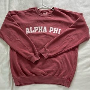 sun washed red alpha phi crewneck